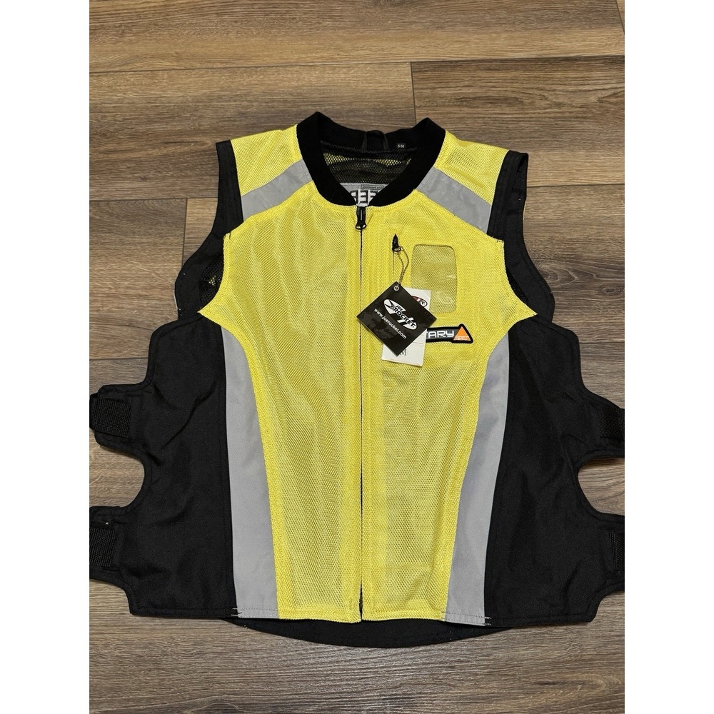JOE ROCKET Motorcycle Vest - Yellow/Black, Safety, Lace Up Military Spec S/M NEW